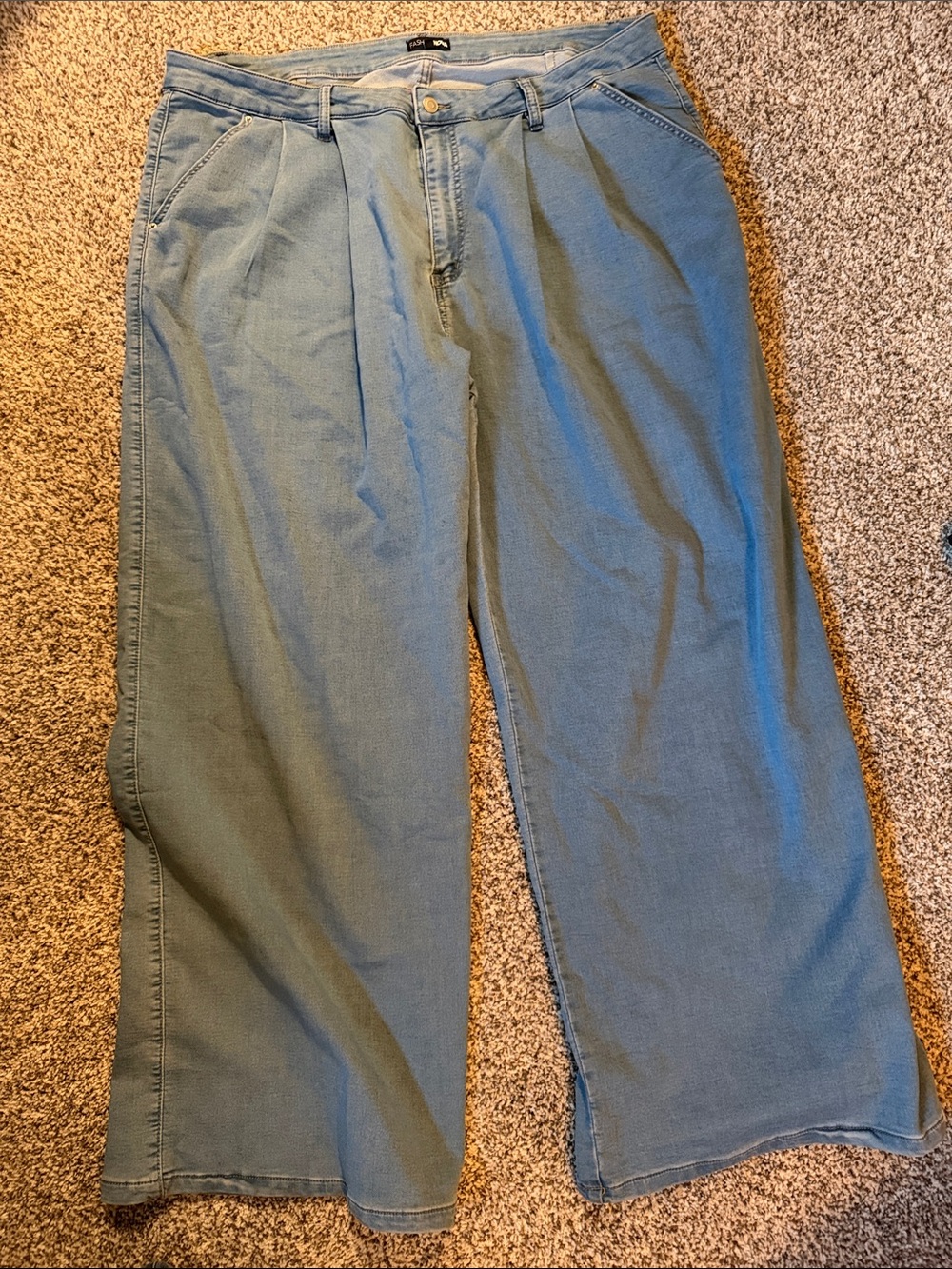 Fashion Nova Light Blue Corduroy Wide-Leg Pants